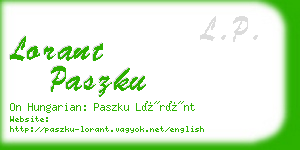 lorant paszku business card